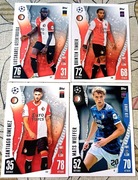 4 karty Feyenoord – Topps Match Attax 2023/2024 (bazowe, ale z ogniem jak n