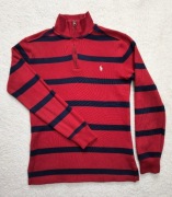 Bluza Polo Ralph Lauren S | damska czerwona bluza w paski vintage