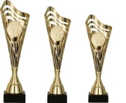 Komplet 3 pucharów plastikowych 35,5/34/33cm - tabliczki GRATIS