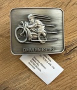 BMW mosiężna klamra do paska, grawer logo Motorrad