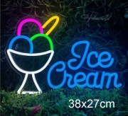 NEON LODY ICE CREAM LODZIARNIA LÓD DESER SZYLD LED LAMPKA NEONOWA