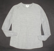 H&M_Piękny SWETER_szary elegancki akryl + wełna ciepły prosty JEDYNY_M