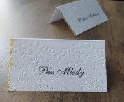 Winietki na stół na ślub wesele płatki złota Wiktoria