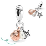 Pandora charm Moments moduł koralik zawieszka rozgwiazda perła muszla złota