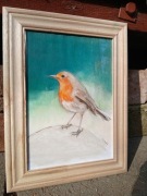 Rudzik obraz z ramką - suche pastele 20x29 cm oryginał