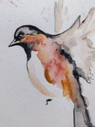 AKWARELA - Wings Up 006- ORYGINAŁ RĘCZNIE MALOWANY