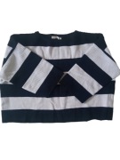 Krótki luźny damski sweterek pasy r M/L