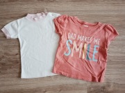 2 x Bluzka koszulka krótki rękaw rozm. 80/86