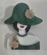 Piękna akrylowa broszka przypinka 