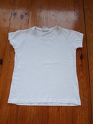 t-shirt dziewczęcy koszulka gimnastyczna 122 biała