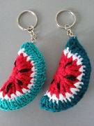 Breloczek - arbuz 3d z włóczki - rękodzieło -