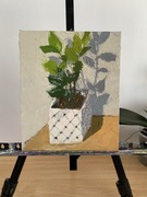 Obraz olejny doniczka