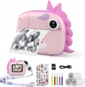 Aparat HiMont Natychmiastowy z drukarką dla dzieci jednorożec + karta 32GB
