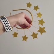 Opaska z gwiazdami złotymi – świąteczna opaska na głowę, kosmiczna opaska