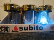 KAPTUR SOLARNY NA ZNICZ SUBITO ZŁOTY - ZIMNA BIEL - REGULOWANY 1 szt