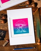 Oryginalna grafika linoryt " Fly High "