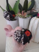 Zawieszka Serduszko patchworkowa panterka i czerwony mak 