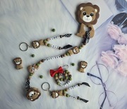 Zestaw zawieszka do smoczka+gryzak+przypinka+2x brelok 