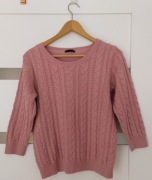 H&M  sweter warkocz rękaw 3/4 S/M 38