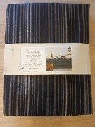 Obrus Bieżnik 140X240 w Srebrne Paski Miękki Dekoracyjny CZARNY