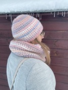 Komplet zimowy czapka i komin ręcznie robione