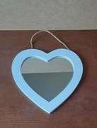 Lustro w białej ramce serce serduszko do zawieszenia | Walentynki