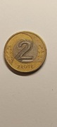 2 złote 2005 rok defekt znak mennicy.