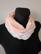 Komin tuba dwukolorowy łosoś plus biel 