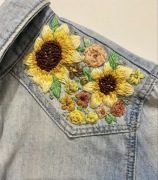 Jeansowa koszula z haftowanymi kwiatkami H&M Denim r. M