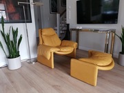 Vintage włoski  fotel z podnóżkiem z lat 70 Vittorio Introini