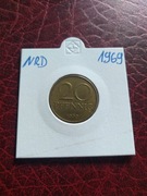 Moneta Niemcy NRD 20 fenigów 1969