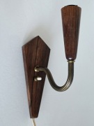 Duński Kinkiet TEAK & Mosiądz, Mid-Century Modern, Dania lata 60.