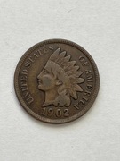 USA 1 cent Indian Head 1902 rok 