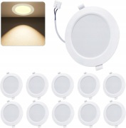 Oczko sufitowe LED podtynkowe 3000K ciepła biel 6W IP44 25,5mm 10szt