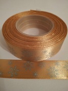 Wstążka tasiemka świąteczna złota szer.25 mm; dł.22 m