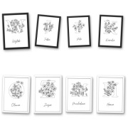 Plakat z imieniem kwiaty literka plakat do pokoju dziecięcego A4 z ramką 