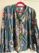 Koszula niebieska GP & J Baker H&M oversize kolorowa w kwiaty M 38 kimono