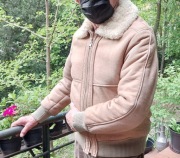 Klasyczna kurtka skórzana na kożuszku 