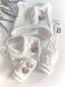 Zestaw Zimowy niemowlęcy: Czapka Pilotka + Chusta/Komin | SHERPA Bawełniana