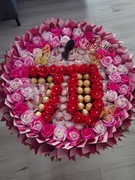 Bukiet jadalny z róż mydalnych, Raffaello i Ferrero Roscher