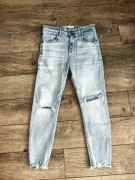 Męskie dżinsy Zara slim, przetarcia 38