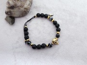 Bransoletka męska/unisex kamienie naturalne, stal UNIKAT 