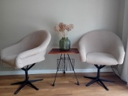 Fotel obrotowy PRL boucla muszelka