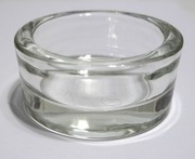 Mały szklany grube szkło świecznik na grubą świecę prosty