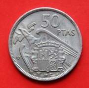 50  Peset    1957 r  -   Hiszpania  / gwiazdka  60 /    stan !!!