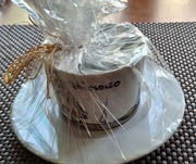 Filiżanka porcelanowa + talerzyk pamiątka z  POBIEROWA.