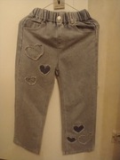 Dżinsy spodnie dziewczęce z szerokimi nogawkam  r.134/140