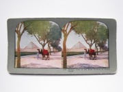 056 Fotografia stereoskopowa - kolor, piramida Cheopsa, Egipt, super głębia