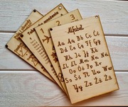 Tabliczki edukacyjne 20x30cm/sklejka/nauka/szkoła/liczenie/pisanie