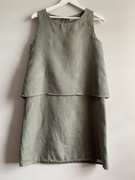 Wtoska sukienka letnia Iniana khaki zielona 100 % len S M 36